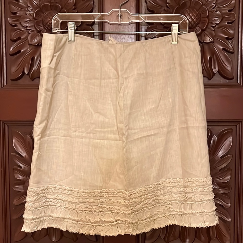 Tommy Bahama Linen Ruffle Skirt Size 10